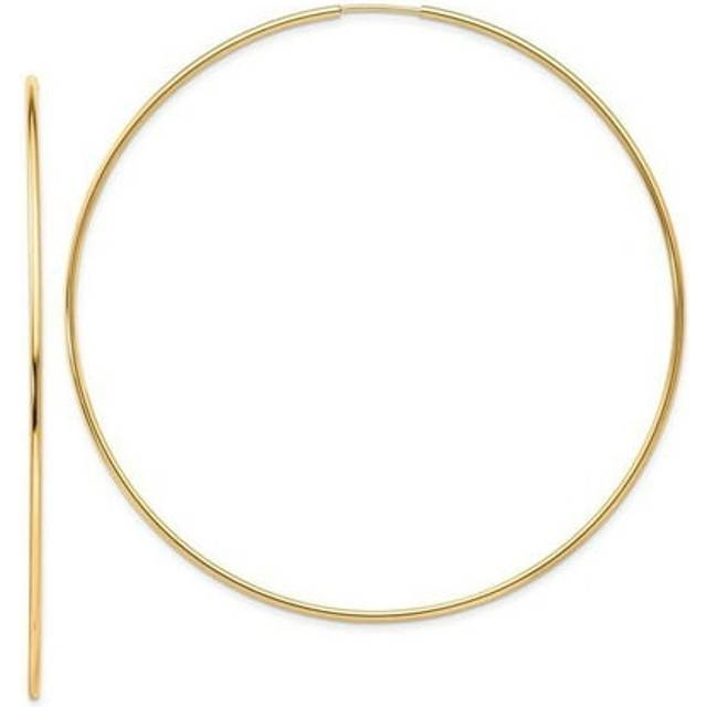 10K Yellow Gold Polished Endless Tube Hoop Earrings