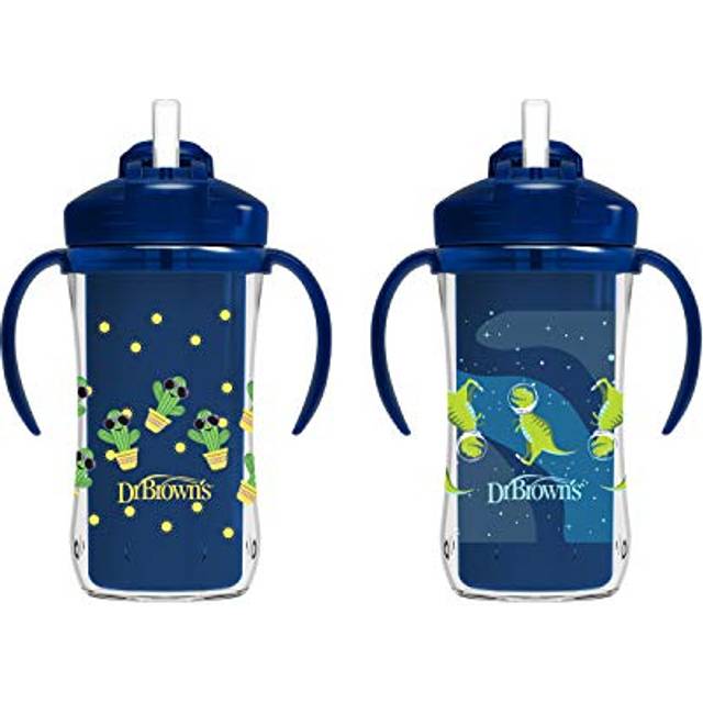 Dr. Brown's Milestones Insulated Straw Cup  Blue  2 Pack