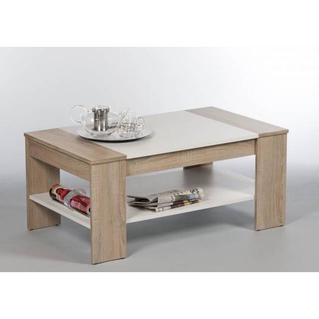 Coffee Table with Storage - Sonoma oak (44cm H X 100cm W X 58cm D)