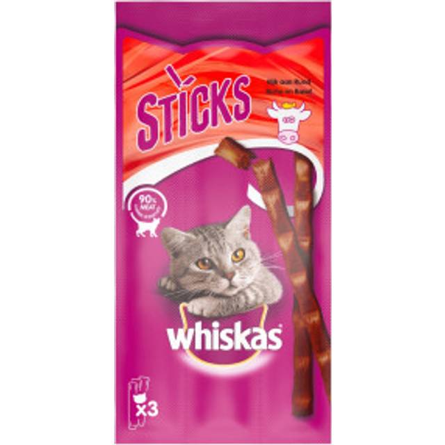 Whiskas Sticks kattgodis. Förpackning: 5 x lax