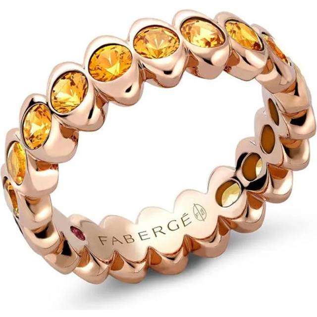 Faberge Colours of Love Cosmic Curve 18ct Rose Gold Orange Sapphire Eternity Ring - 53