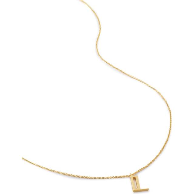 Monica Vinader - alphabet L-pendant necklace - women - Sterling Silver/Recycled 18kt Gold Vermeil - One Size