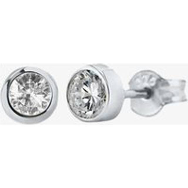 9ct White Gold small Rubover Cubic Zirconia Stud 5.57.9949 - Silver