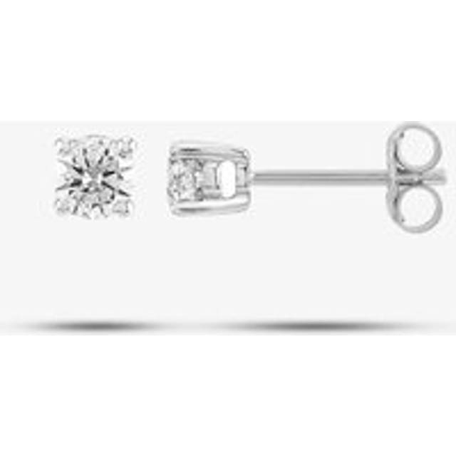 18ct White Gold 0.50ct Four Claw Diamond Stud Earrings THE2534-50 18KW - Silver