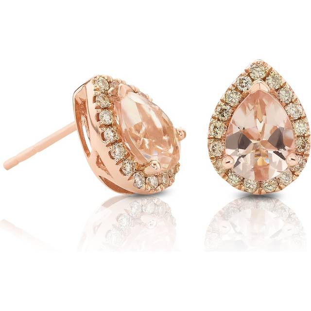 Le Vian 14ct Rose Gold 0.23ct Diamond & Morganite Earrings