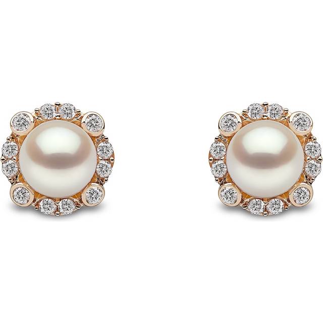 Yoko London 18ct Yellow Gold Pearl & 0.24ct Diamond Earrings