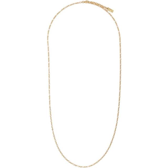 Saint Laurent - logo-engraved chain necklace - women - Brass - One Size - Gold