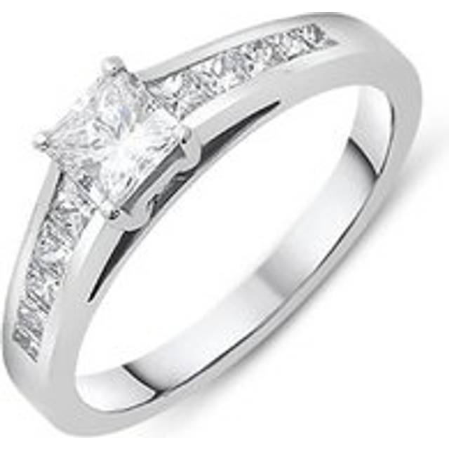 18ct White Gold 0.78ct Diamond Princess Cut Solitaire Ring