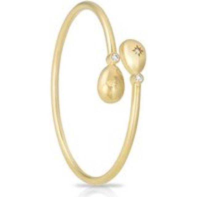 Faberge Essence 18ct Yellow Gold Diamond I Love You Crossover Bangle - Medium