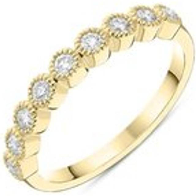 18ct Yellow Gold 0.27ct Diamond Bezel Set Half Eternity Ring
