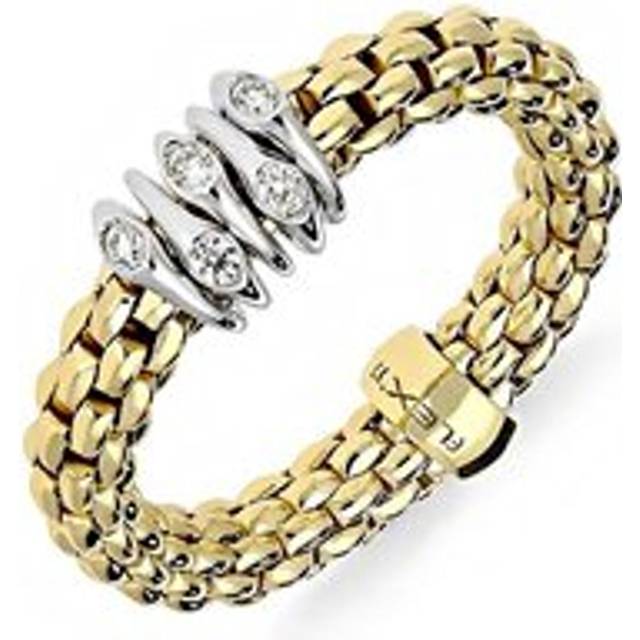 Fope Flex'It Prima 18ct Yellow Gold 0.07ct Diamond Ring - XS
