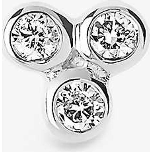 Maria Black Womens White Gold Triad 14ct Rhodium-plated White-gold and Diamond Stud Earring 1 Size - WHITE GOLD