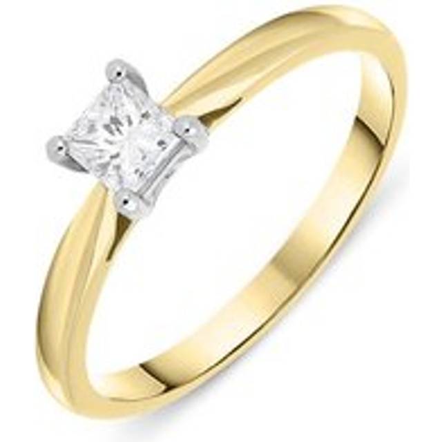 18ct Yellow Gold 0.32ct Diamond Princess Cut Solitaire Ring