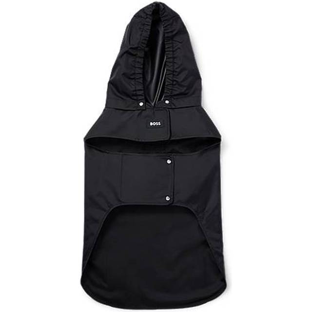 Dog raincoat in waterproof fabric with contrast logo - Black