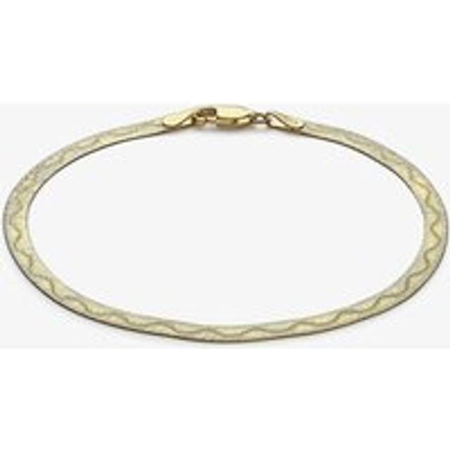 9ct Yellow Gold 7 Inch Diamond Cut Wave Herringbone Bracelet 1.29.9481