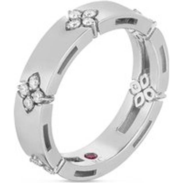 Roberto Coin Love in Verona 18ct White Gold Diamond 4.5mm Wide Ring - 08-(48)