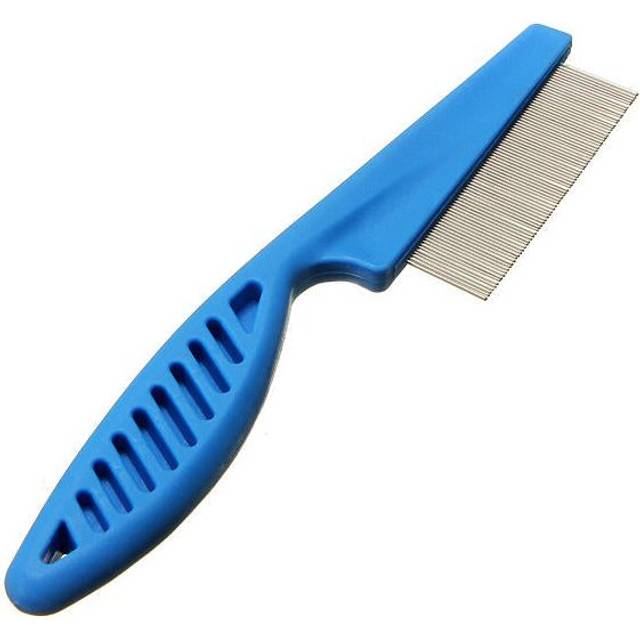 (Blue) Pet Hair Grooming Comb Flea Shedding Brush Puppy Dog Stainless Pin