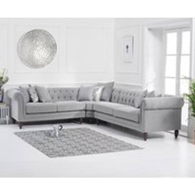 Bromley Medium Grey Linen Corner Sofa - Light Grey