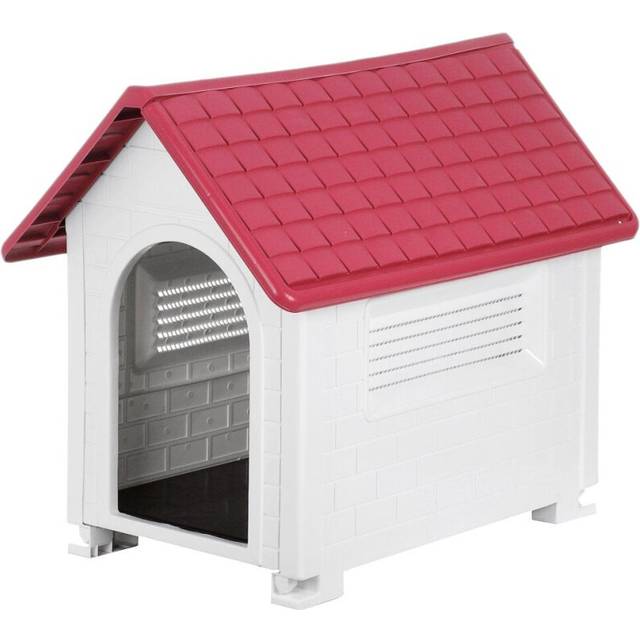 (Red) Foldable Plastic Pets Dogs Houses Cages Small Outdoors Waterproof Warm Removable Washable With Kennels