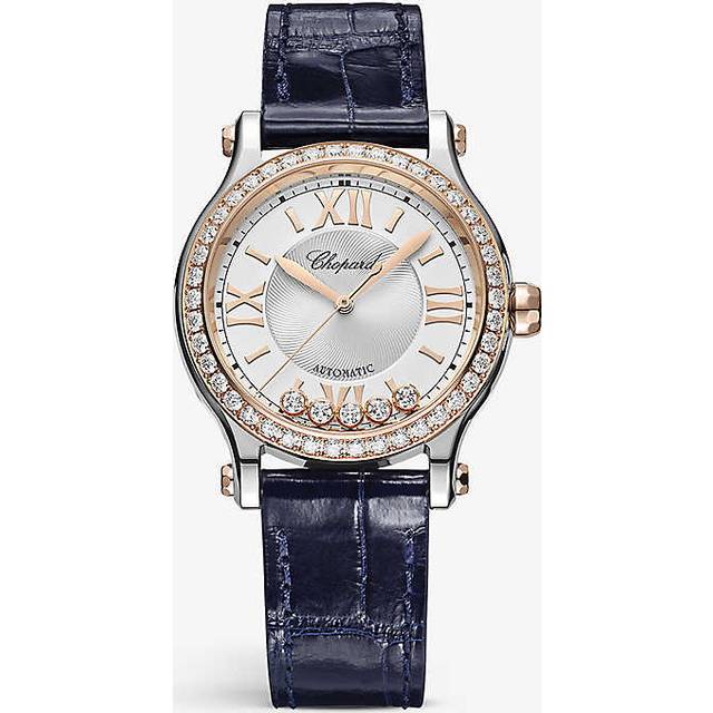 Chopard Womens Rg Stainless Steel 278608-6003 Happy Sport 18-carat Rose-gold, Stainless-steel and 1.49ct Brilliant-cut Diamond Automatic Watch 33mm - RG Stainless Steel