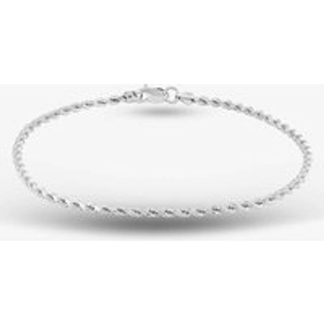 9ct White Gold 7 Inch Rope Chain Bracelet 5-26-2211 - Silver