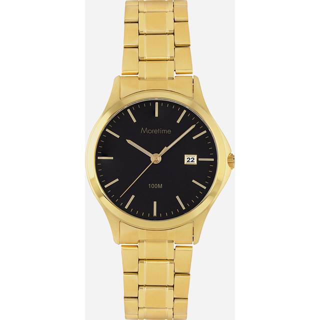 Moretime herrklocka - metallband, guld/svart, 39 mm
