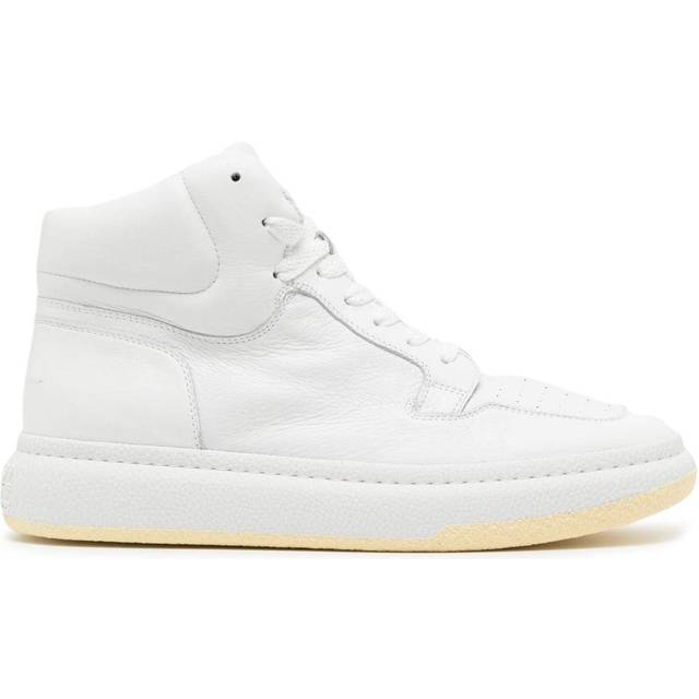 MM6 Maison Margiela - square-toe leather high-top sneakers - men - Polyurethane/Polyester/Calf Leather - 46 - White