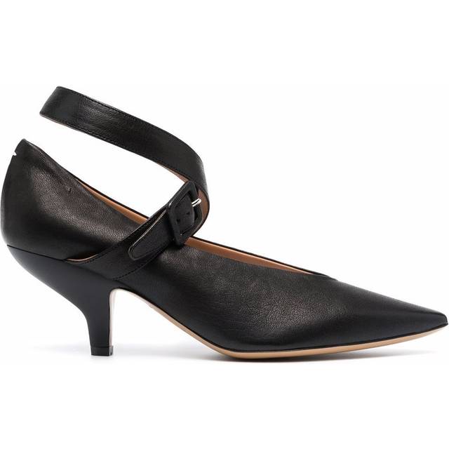 Maison Margiela - 80mm pointed toe pumps - women - Leather/Leather/Leather - 38 - Black
