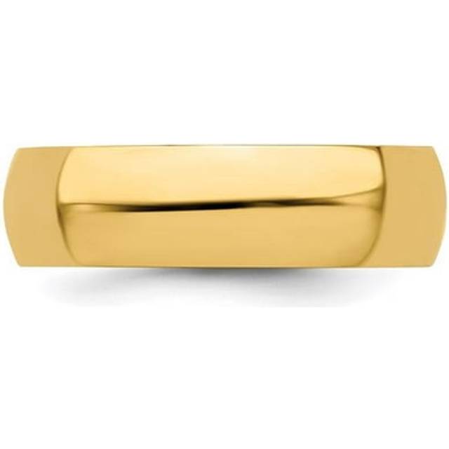 14K Yellow Gold 6 mm Half-Round Wedding Band - Size 5