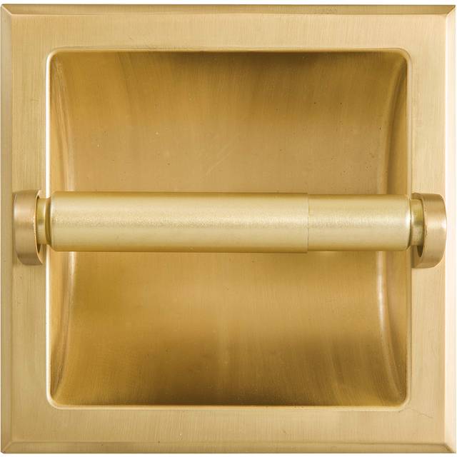 SENTO Recessed Gold Toilet Paper Holder  Wall Mounted Heavy Duty Metal