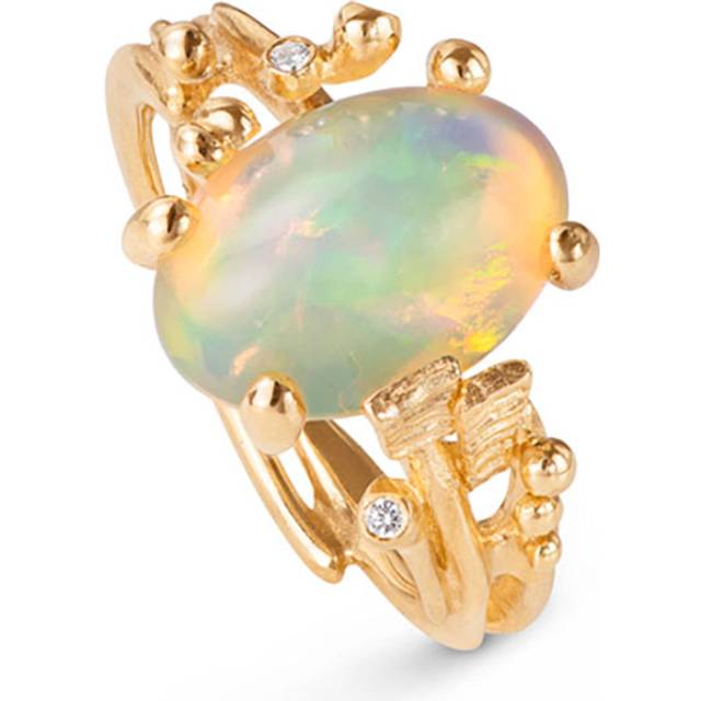OLE LYNGGAARD COPENHAGEN BoHo 18 kt. guld ring med Opal og 3 brillanter