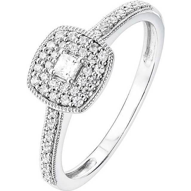 9ct White Gold 0.24ct Princess Cut Diamond Engagement Ring