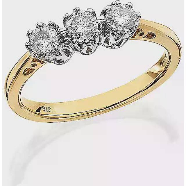 9ct Yellow Gold 0.50ct Diamond Trilogy Ring