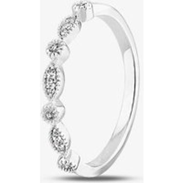 9ct White Gold 0.07ct Diamond Fancy Half Eternity Ring THR12012-07 J - Silver