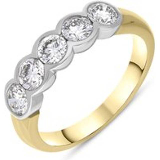 18ct Yellow Gold 1.04ct Diamond Bezel Set Wedding Half Eternity Ring