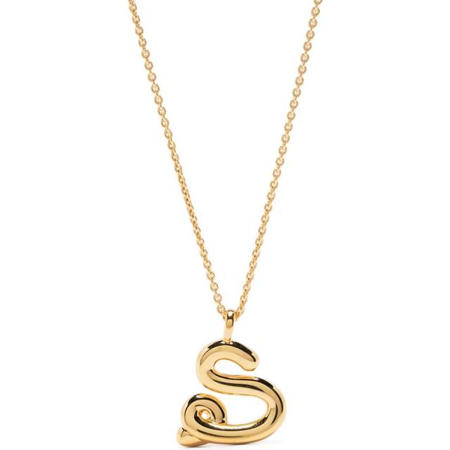 Missoma - S-letter pendant chain-link necklace - women - 18kt Gold Plated Silver - One Size
