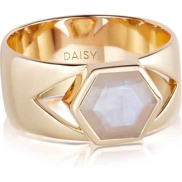 Beloved Bold Moonstone Band Ring 18ct Gold Plate 18ct Gold Plate
