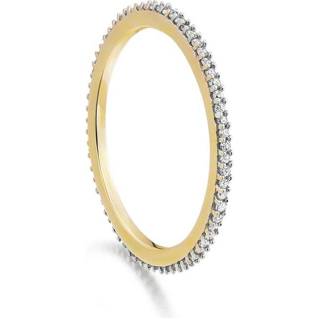 Monica Vinader - Skinny Eternity Diamond ring - women - Diamond/18kt Gold Vermeil - M