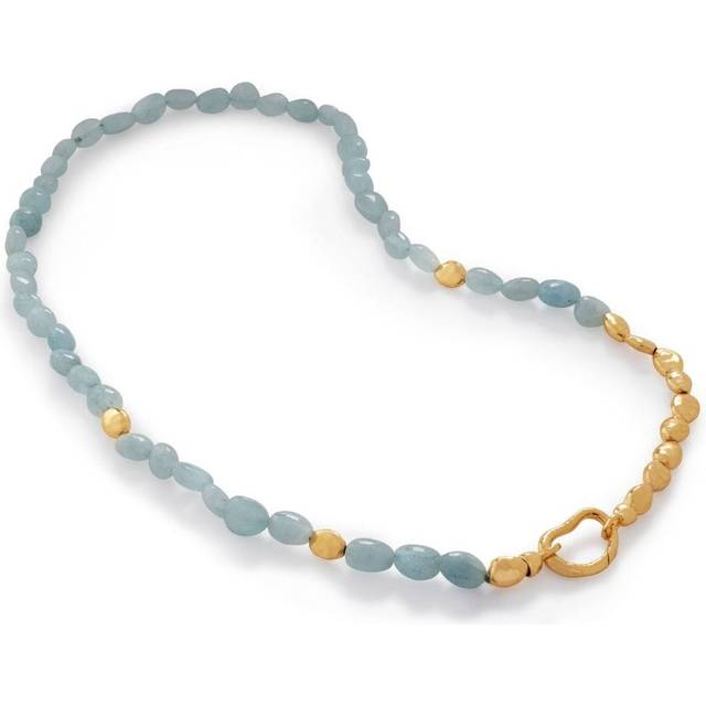 Monica Vinader - Rio aquamarine beaded necklace - women - 18kt Gold Vermeil/Aquamarine/Sterling Silver - One Size