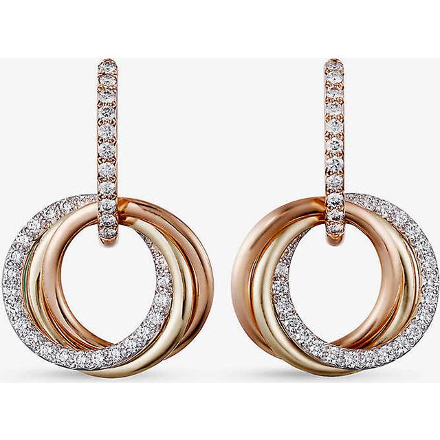 Cartier Womens Tri-gold Trinity 18ct Rose, White and Yellow-gold Diamond Earrings 1size