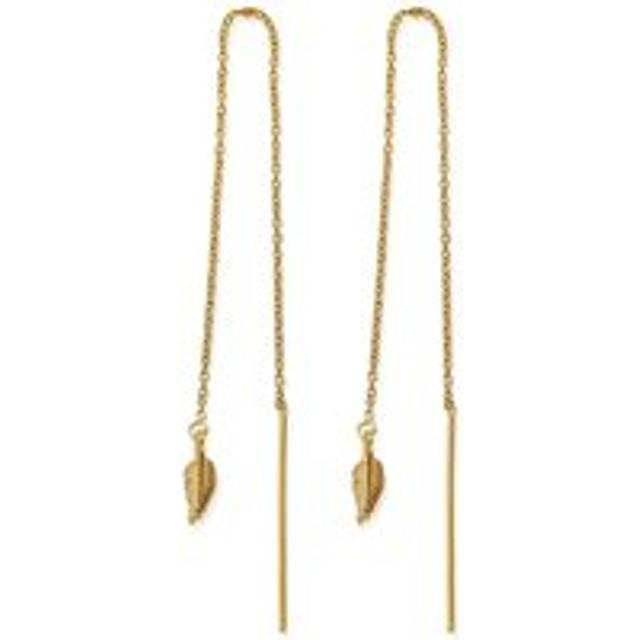 ChloBo Gold Plated Sterling Silver Feather Of Courage Pull Through Earrings