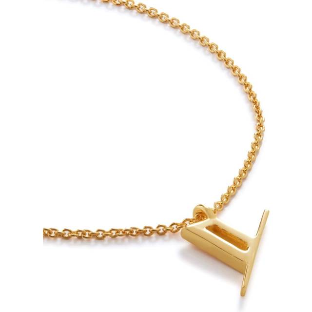 Monica Vinader - 18kt gold vermeil Alphabet Y necklace - women - Recycled Silver/18kt Gold - One Size