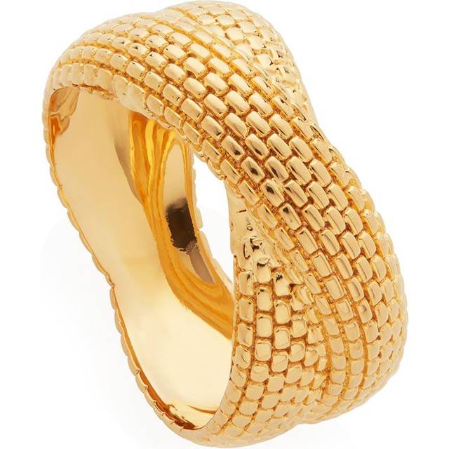 Monica Vinader - woven cross ring - women - 18kt Gold Vermeil - P