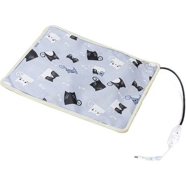 (Grey) Pet Electric Heating Pad Dog Warm Bed Pet Temperature Adjustable Waterproof Mat for Dogs, Cats