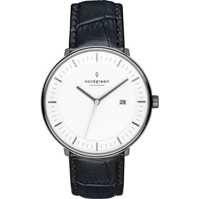 Nordreen Nordgreen Men's Popular Men's Watch with a Black Croc Leather Strap