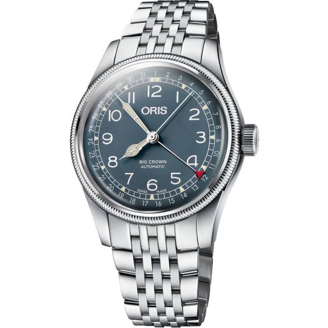 ORIS Big Crown Pointer Day armbåndsur, blå skive med lænke - 40mm