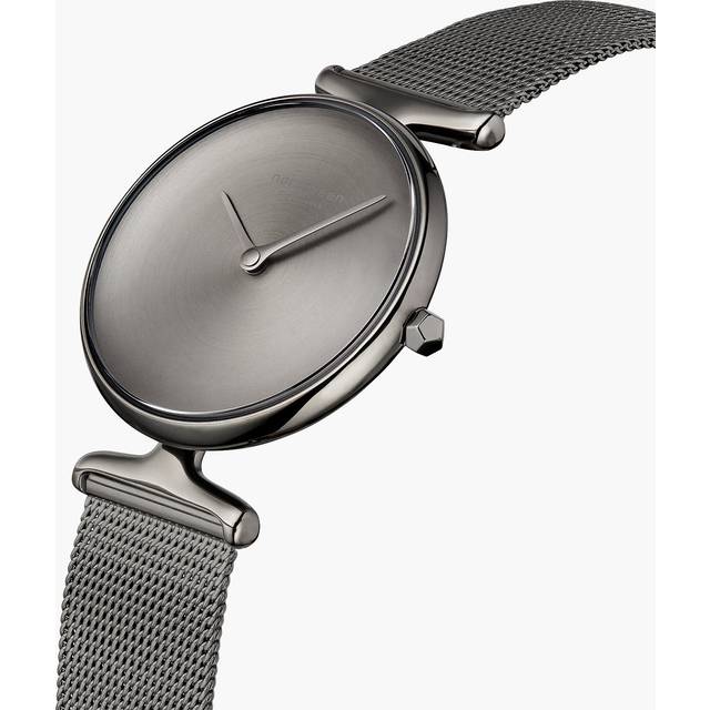 Nordgreen Best Women's Slim Designer Watch - Silver Case - Brushed Metal Dial - 32mm Gun Metal Mesh Strap