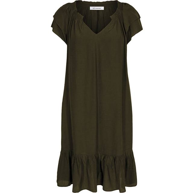 Co'Couture, Klänning, Dam, L, Polyester, Sunrise Cropped Klänning 96230 Army