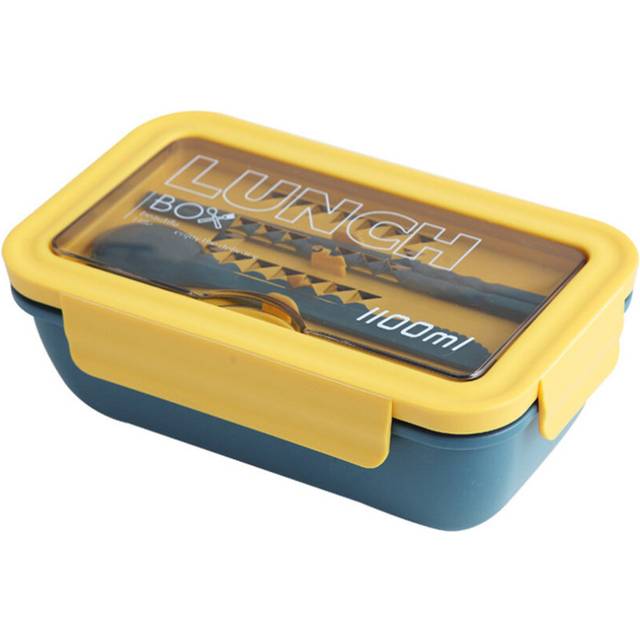 2Pcs 1100ml Microwave Lunch Box Portable 2 Layer Food Container Healthy Lunch Bento Boxes Lunchbox With Cutlery