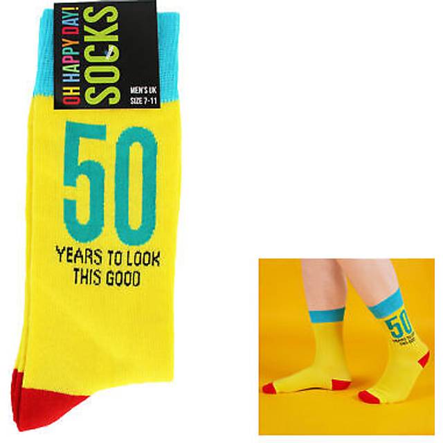 Funny 50th Socks For Men - Funny 50th Birthday Gift For Him - Gift Them Warmth With This Happy Pair Of Socks